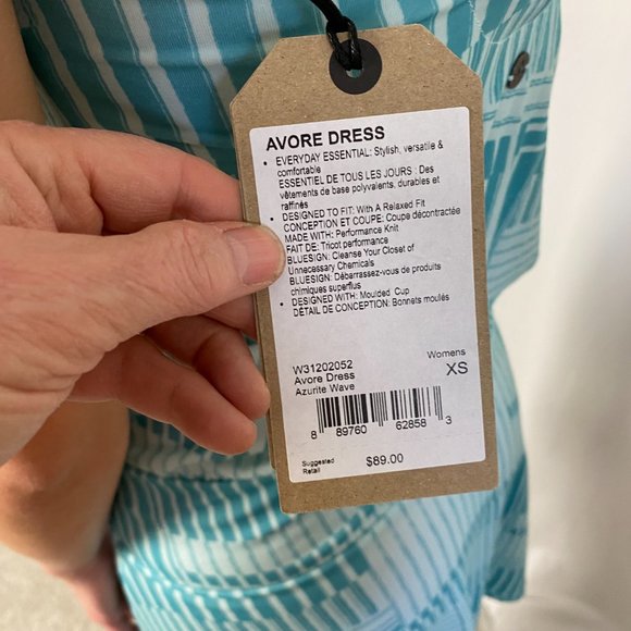 Prana Avore Dress Azurite Wave Blue Print NWT Sz XS Body Con, Soft, Halter - Picture 6 of 9